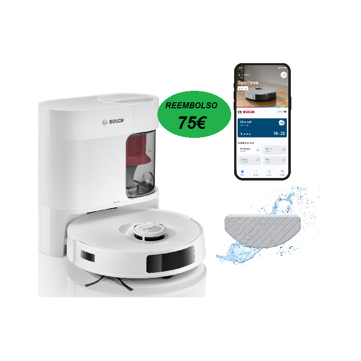ROBOT ASPIRADOR BOSCH SPOTLESS ADVANCED    CON FUNCION FREGADO MOD:BCRC2W