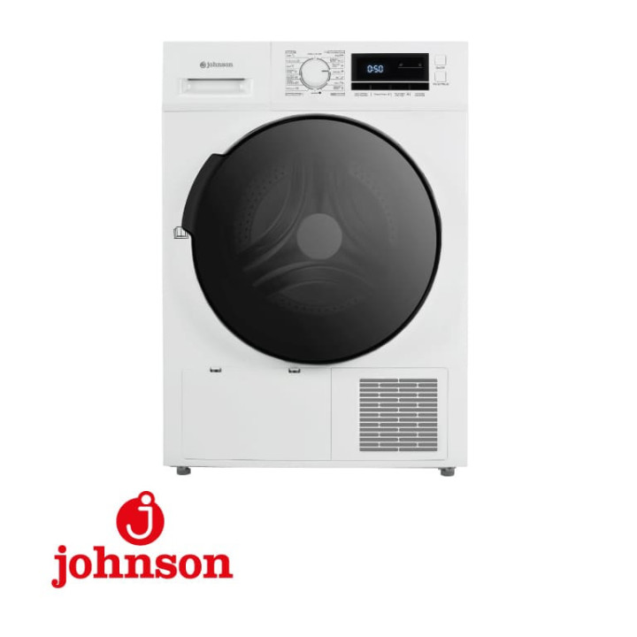SECADORA BOMBA DE CALOR JOHNSON 8KG DISPLAY CLASE E (A ) MOD. JDRY8NE