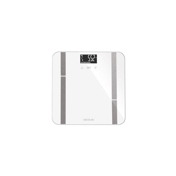 BASCULA DIGITAL DE BANO DIGITAL CECOTEC DE ALTA PRESION PLATAFORMA CRISTAL BLANCO MOD:04088