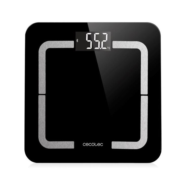 BASCULA DE BANO DIGITAL INTELIGENTE CECOTEC CON ALTA PRESION CRISTAL NEGRO MOD:04090