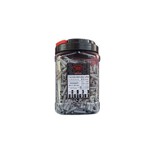 Tacos nylon LP4 ref.6 6x30 (bote de plastico de 1000)