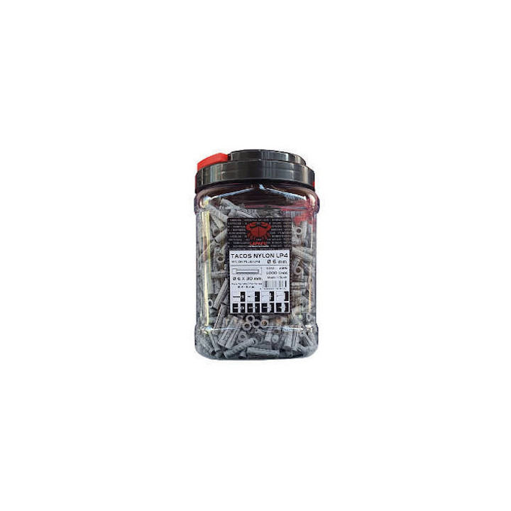Tacos nylon LP4 ref.6 6x30 (bote de plastico de 1000)