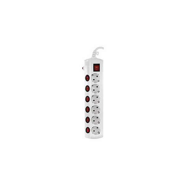 Base 6 tomas con interruptor individual 3g1.5mm² 1.5m