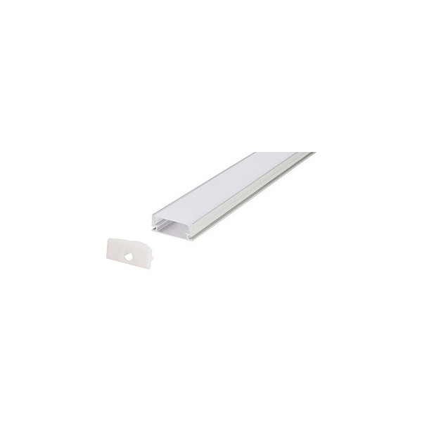 SET PERFIL SUPERFICIE TIRA LED 17.2X7MM 2M