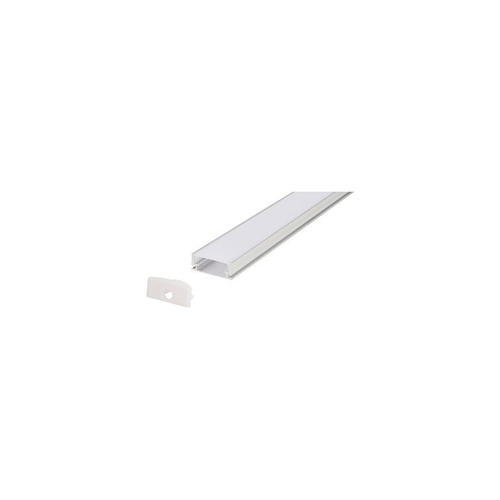 SET PERFIL SUPERFICIE TIRA LED 17.2X7MM 2M