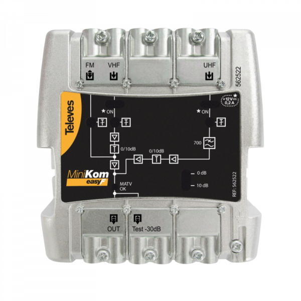 Amplificador MINIKOM MATV 3E/1S ''EasyF'' FM-V-U