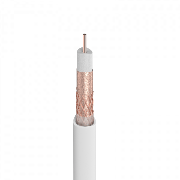 Cable coaxial CXT 18C Euroclase Dca, con lamina antimigratoria  Blanco, Tipo de bobina: Rollo retrac