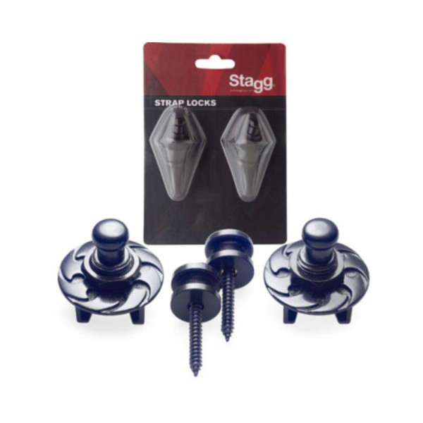 CIERRE SEGURIDAD GUITARRA STAGG PACK 2U NEGRO CROM