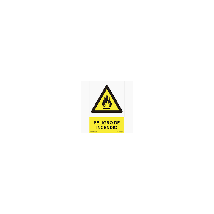 CARTEL DE PELIGRO DE INCENDIO 280X200 PVC
