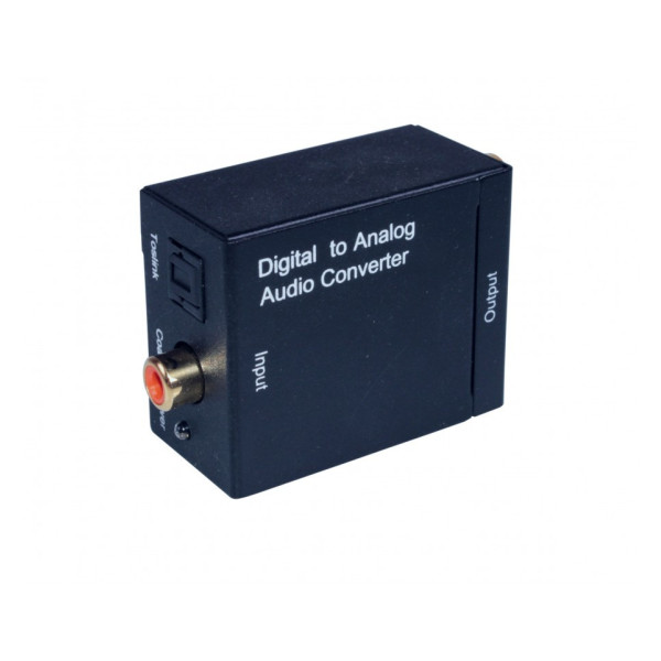 CONVERTIDOR AUDIO DIGITAL (FIBRA OPTICA Y COAXIAL) A ANALOGICO (2 RCA)