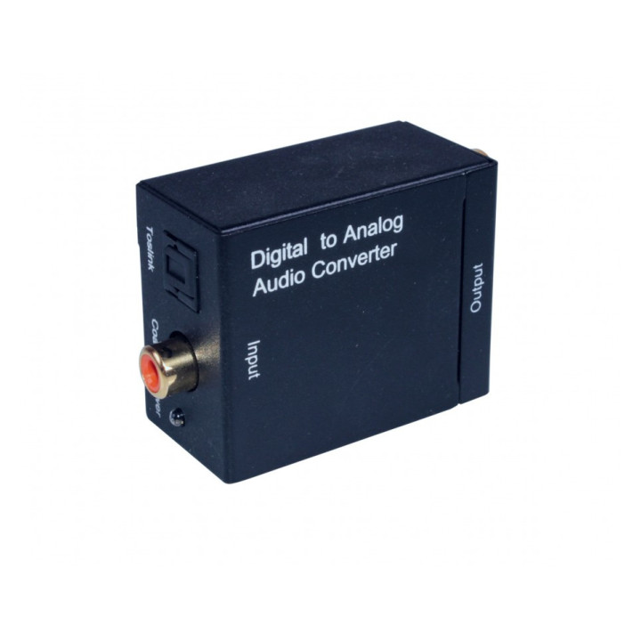 CONVERTIDOR AUDIO DIGITAL (FIBRA OPTICA Y COAXIAL) A ANALOGICO (2 RCA)