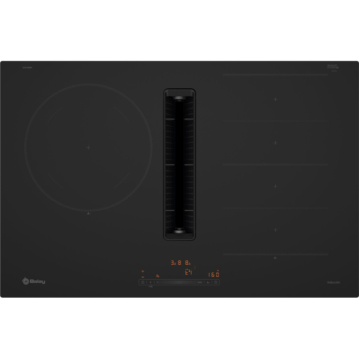 PLACA DE INDUCCION CON EXTRACTOR INTEGRADO BALAY 80CM ACABADO NEGRO MATE SIN PERFILES MOD:3EBC989MH