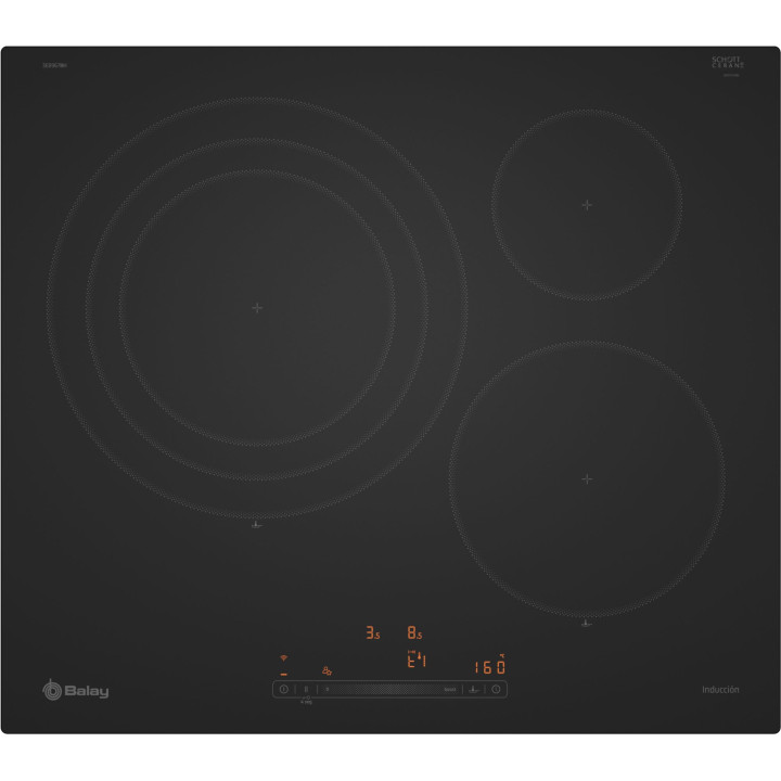 PLACA DE INDUCCION BALAY 60CM ACABADO NEGRO MATE FUEGO 32CM SIN PERFILES MOD:3EB967MH