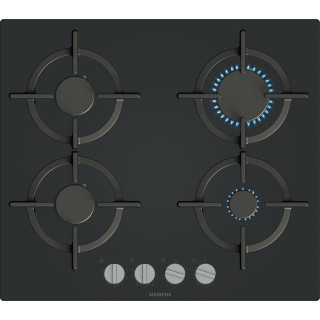 PLACA DE GAS SIEMENS 4 FUEGOS 60CM  VIDRIO TEMPLADO NEGRO MOD:EP6A6PI10