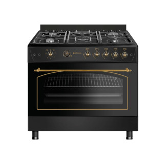 COCINA DE GAS BUTANO JOHNSON RUSTICA 90 CM  NEGRA MOD:COCI90BRN1