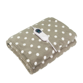 MANTA ELECT.BIENESTAR LUNARES MARRON/BLANCO 120W 160X120C M 3NIVELES,AUTOAPAGADO,DESMONT.LAVABLE