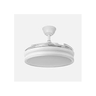 VENTILADOR DE TECHO ABRILA MODELO BAYOMO 59W 4 ASPAS TRANSPARENTES MOTOR DC 6980LM BLANCOMOD:1425914