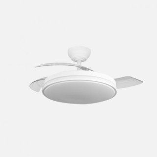 VENTILADOR DE TECHO ABRILA MODELO RELAMPAGO  60W 3ASPAS TRANSPARENTES MOTOR DC 6980LM BLANCO MOD:258