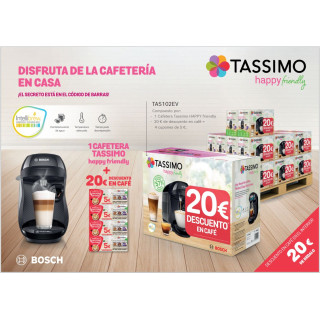CAFETERA BOSCH TASSIMO HAPPY FRIENDLY VOUCHER  TAS102EV NEGRA