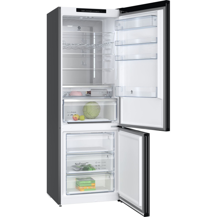 FRIGORIFICO COMBI BALAY 203x70 CM NO FROST CLASE C CRISTAL NEGRO   MOD:3KFC879NI