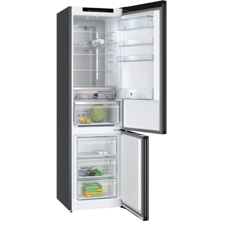 FRIGORIFICO COMBI BALAY 203x60 CM NO FROST CLASE C CRISTAL NEGRO  MOD:3KFC869NI