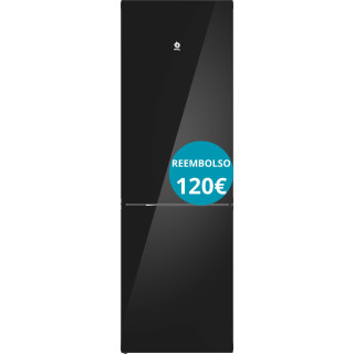 FRIGORIFICO COMBI BALAY 186X60CM CLASE D SERIE CRISTAL NEGRO MOD:3KFD655NI