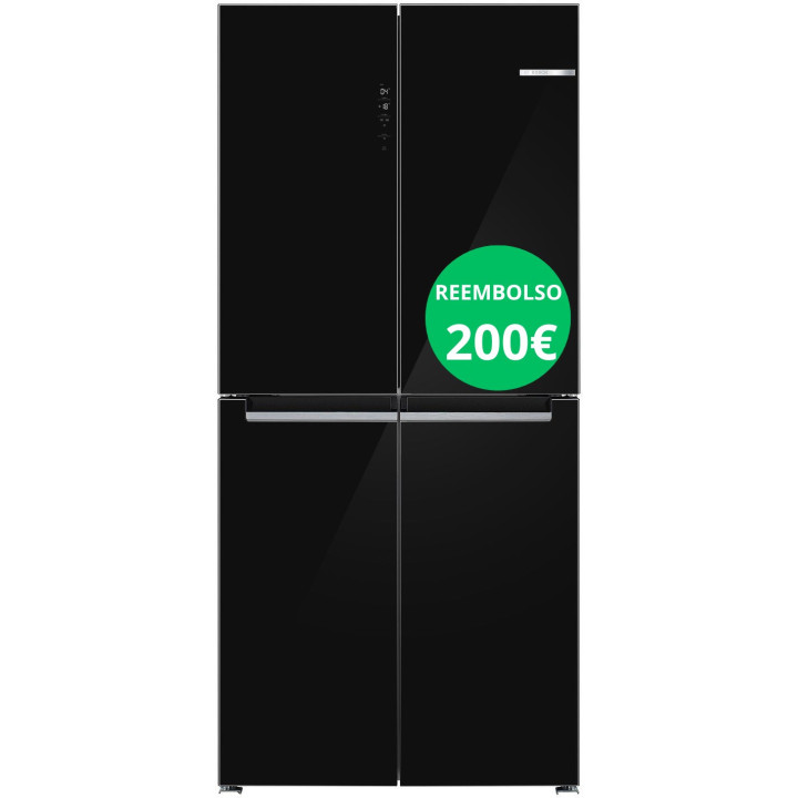 FRIGORIFICO MULTIPUERTA XXL BOSCH 189x85x66 SERIE CRISTAL NEGRO NO FROST CLASE E MOD.KMC85LBEA