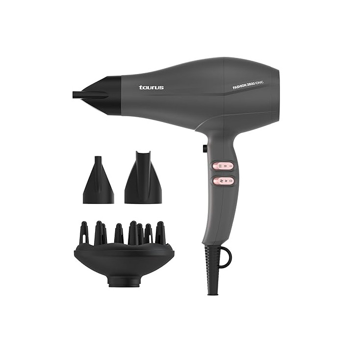 SECADOR TAURUS FASHION 2600W IONIC NEGRO MOD:HD2601I