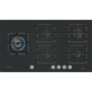 PLACA DE GAS SIEMENS 5 FUEGOS 90CM  VIDRIO TEMPLADO NEGRO MOD:ER9A6SH40