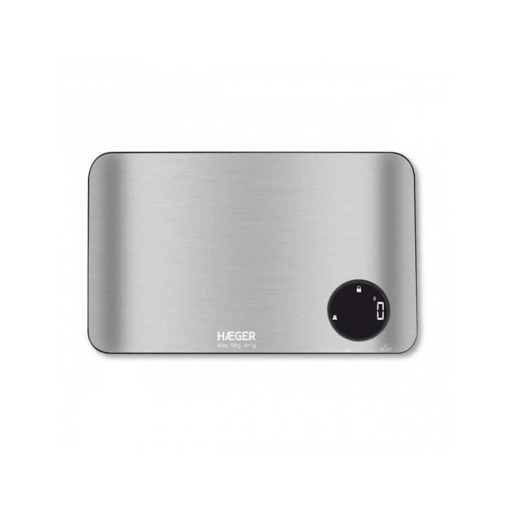 BASCULA DE COCINA HAEGER STAINLESS 15KG-1G PANTALLA LCD ACERO INOX MOD:KI-DIG.012A