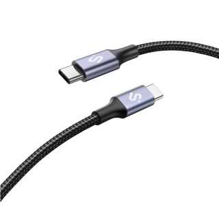 CABLE USB 2.0 TIPO-C SUBBLIM PLUS/ USB TIPO-C MACHO USB TIPO-C MACHO/ HASTA 100W/480MBPS/2M/ NEGRO