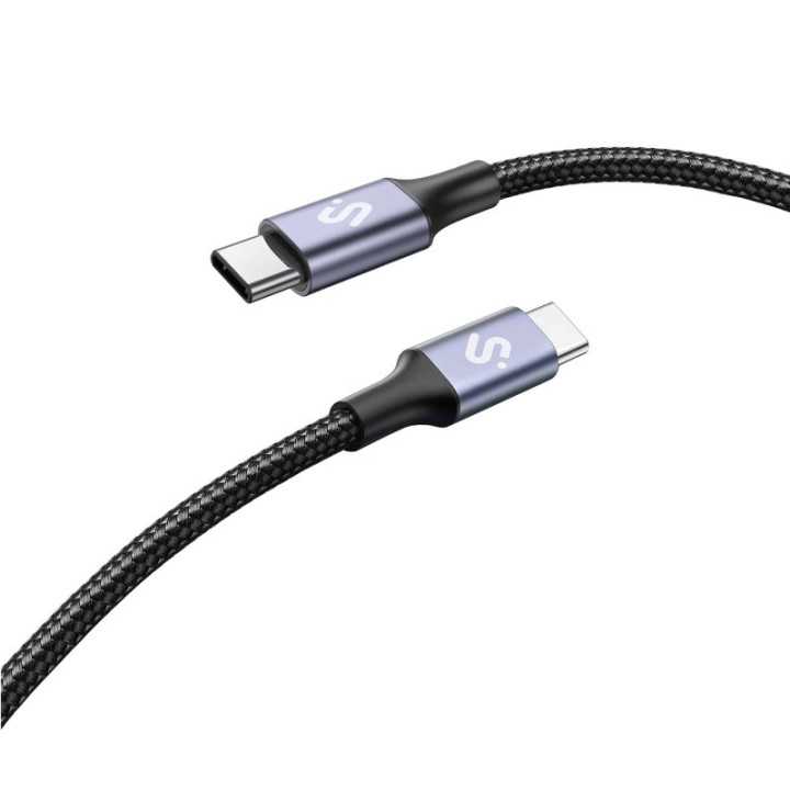 CABLE USB 2.0 TIPO-C SUBBLIM PLUS/ USB TIPO-C MACHO USB TIPO-C MACHO/ HASTA 100W/480MBPS/2M/ NEGRO