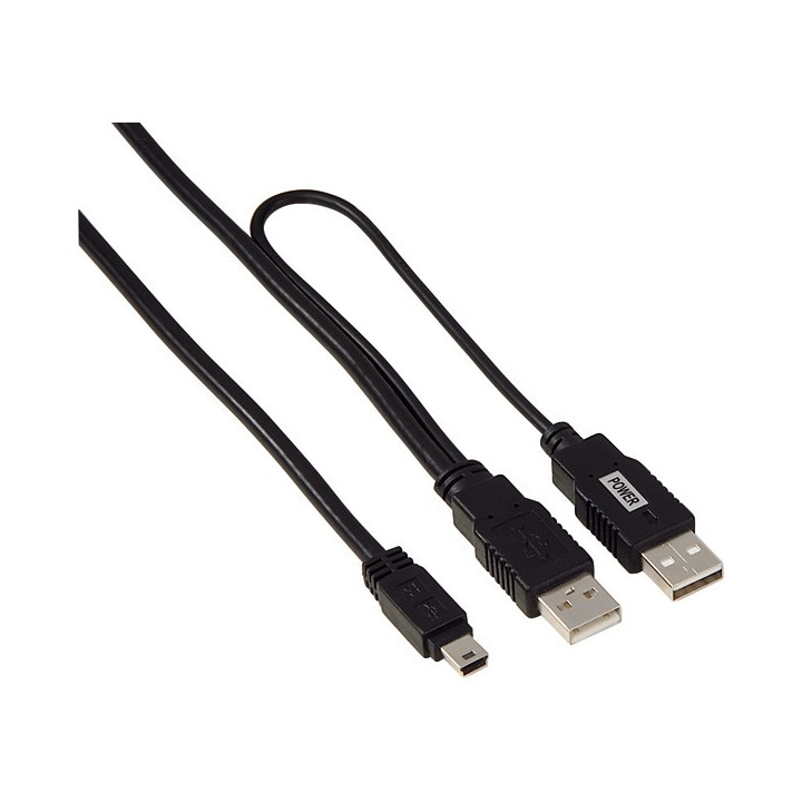 CABLE USB MINI A 2 USB ESPECIAL PARA DISCO DUROS