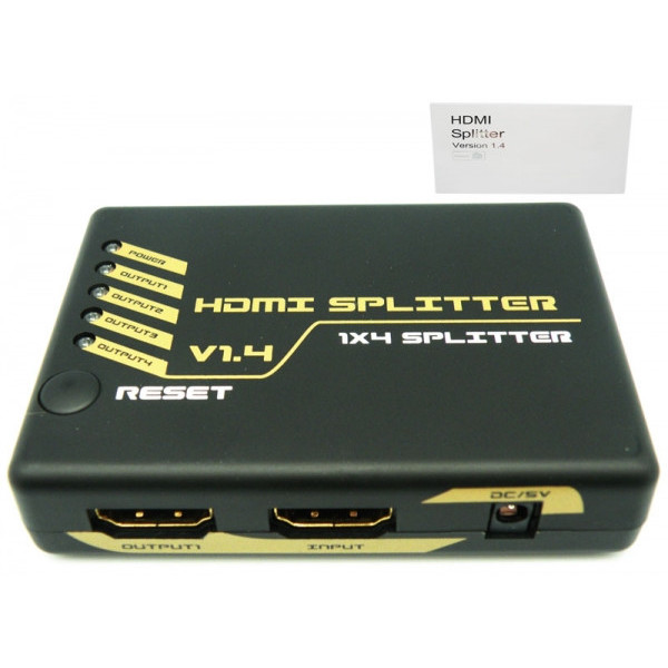 SPLITTER HDMI 1 ENTRADA A 4 SALIDAS ACTIVO 4K