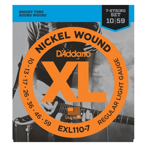 JUEGO CUERDAS ELECTRICA 7 CUERDAS D'ADDARIO EXL110 10-59
