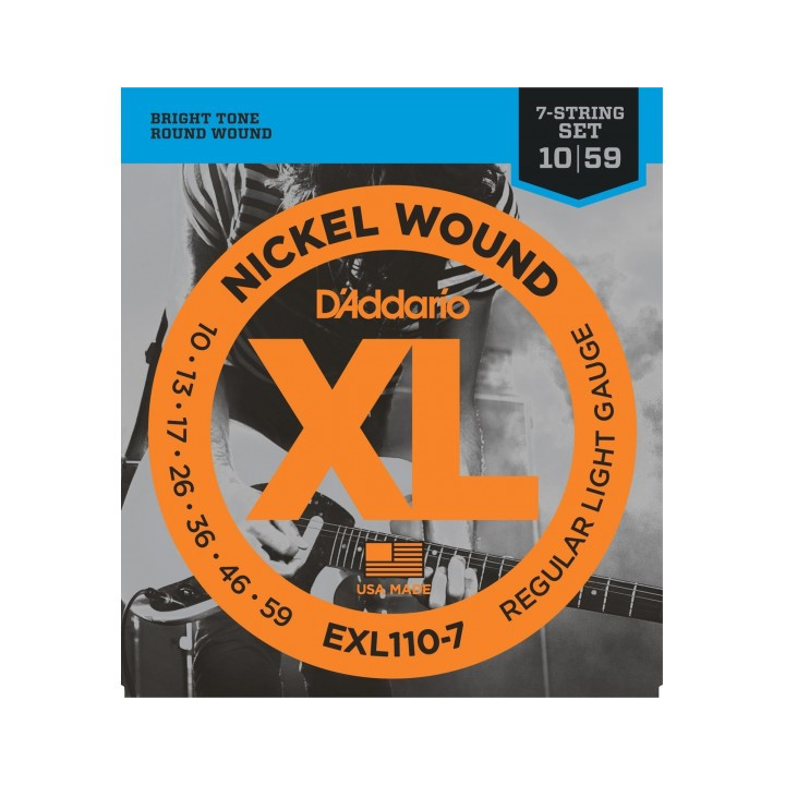 JUEGO CUERDAS ELECTRICA 7 CUERDAS D'ADDARIO EXL110 10-59