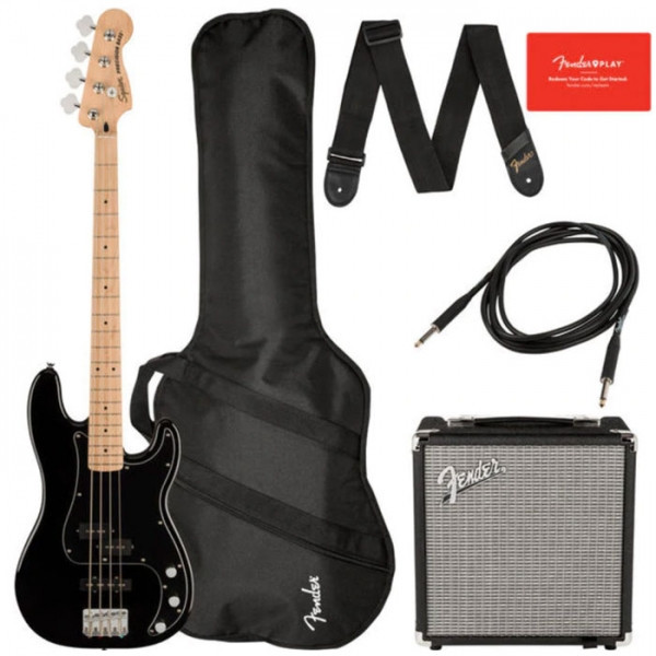 PACK BAJO SQUIER AFFINITY SERIES PRECISION BASS R15 BLACK  230v eu
