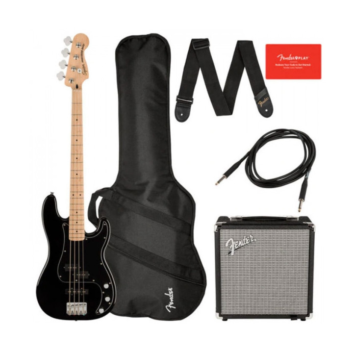 PACK BAJO SQUIER AFFINITY SERIES PRECISION BASS R15 BLACK  230v eu
