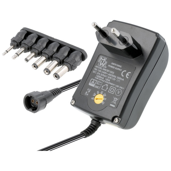 ALIMENTADOR 220V A MULTISALIDA 1500 mA 18W